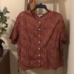 Madewell tie waist shirt